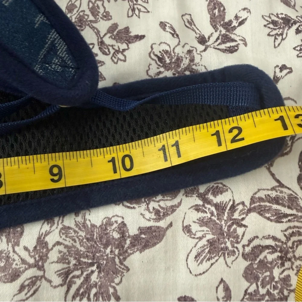 Designer-Style Blue Monogram Dog Harness and Leash Set